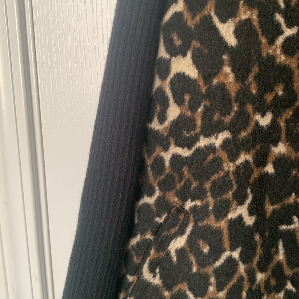 Kenneth Cole leopard print coat size Medium brown black mob wife - Picture 6 of 11